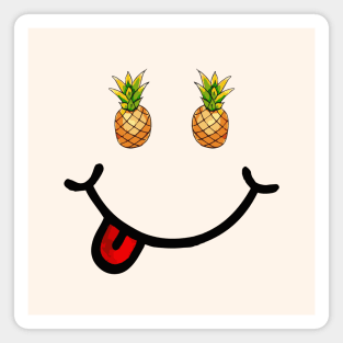 Pineapple & Smile (in the shape of a face) Magnet